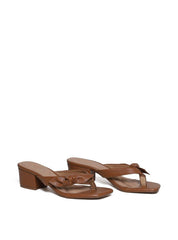 Sandália Feminina Couro Tamanco Salto Bloco - Castor  SDI-11622 - CS