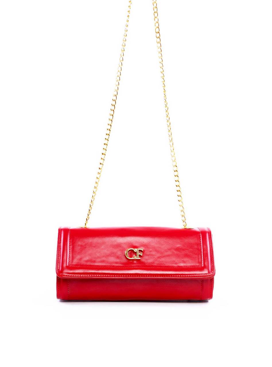 Bolsa Satchel Retangular Alça de Corrente - Vermelho BSI-6262 - VE