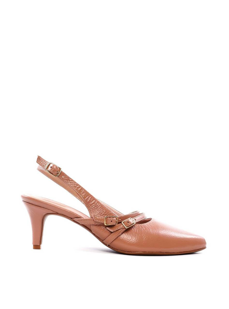 Scarpin Slingback com Fivelas Laterias - Nude SDI-11737 - NU