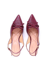 Scarpin Slingback com Detalhe de Laço - Vinho SDI-12002 - VI