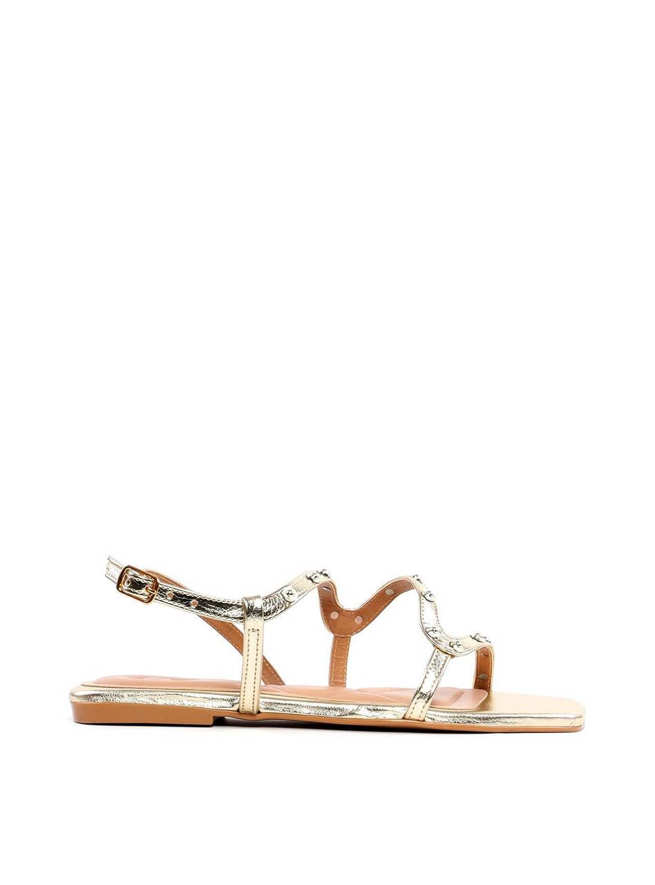 Rasteira de Tiras com Tachas - Ouro SDI-11904 - AU