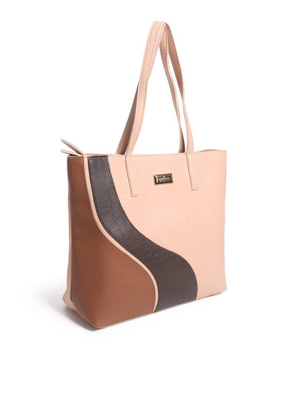 Bolsa Shopper Grande Tiracolo Recortes Frontais Nude BSI-5902 - NU