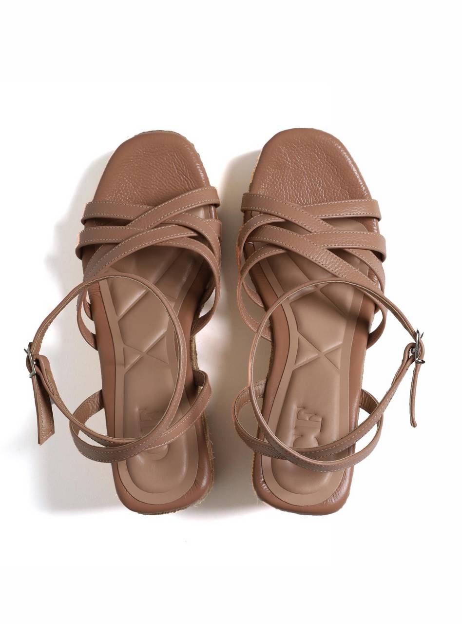 Sandália Plataforma Frente Entrelaçada - Nude SDI-11572 - NU