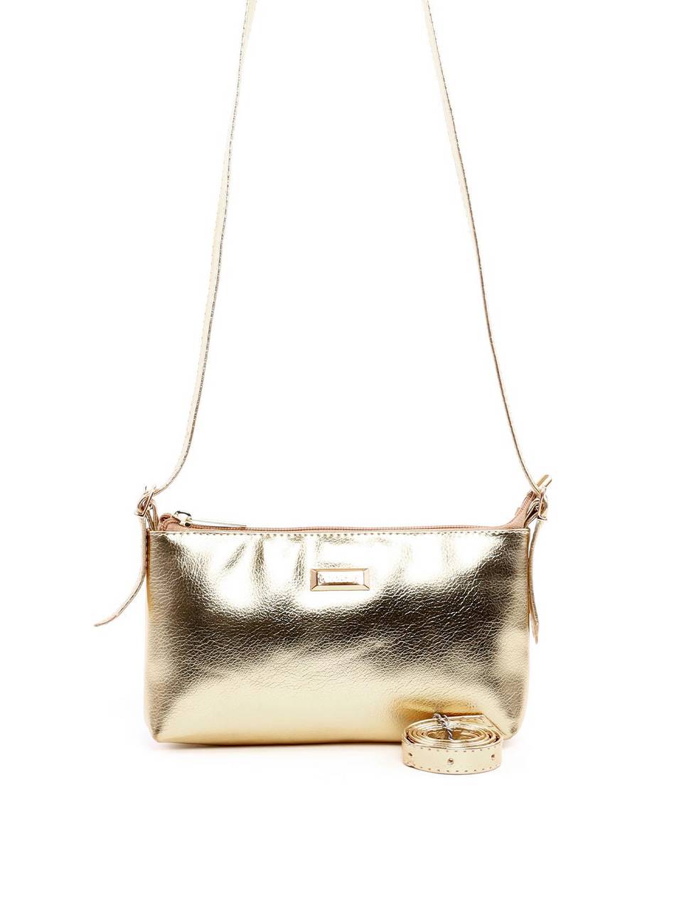 Bolsa Baguete Retangular com Alça Dupla - Ouro BSI-6351 - AU