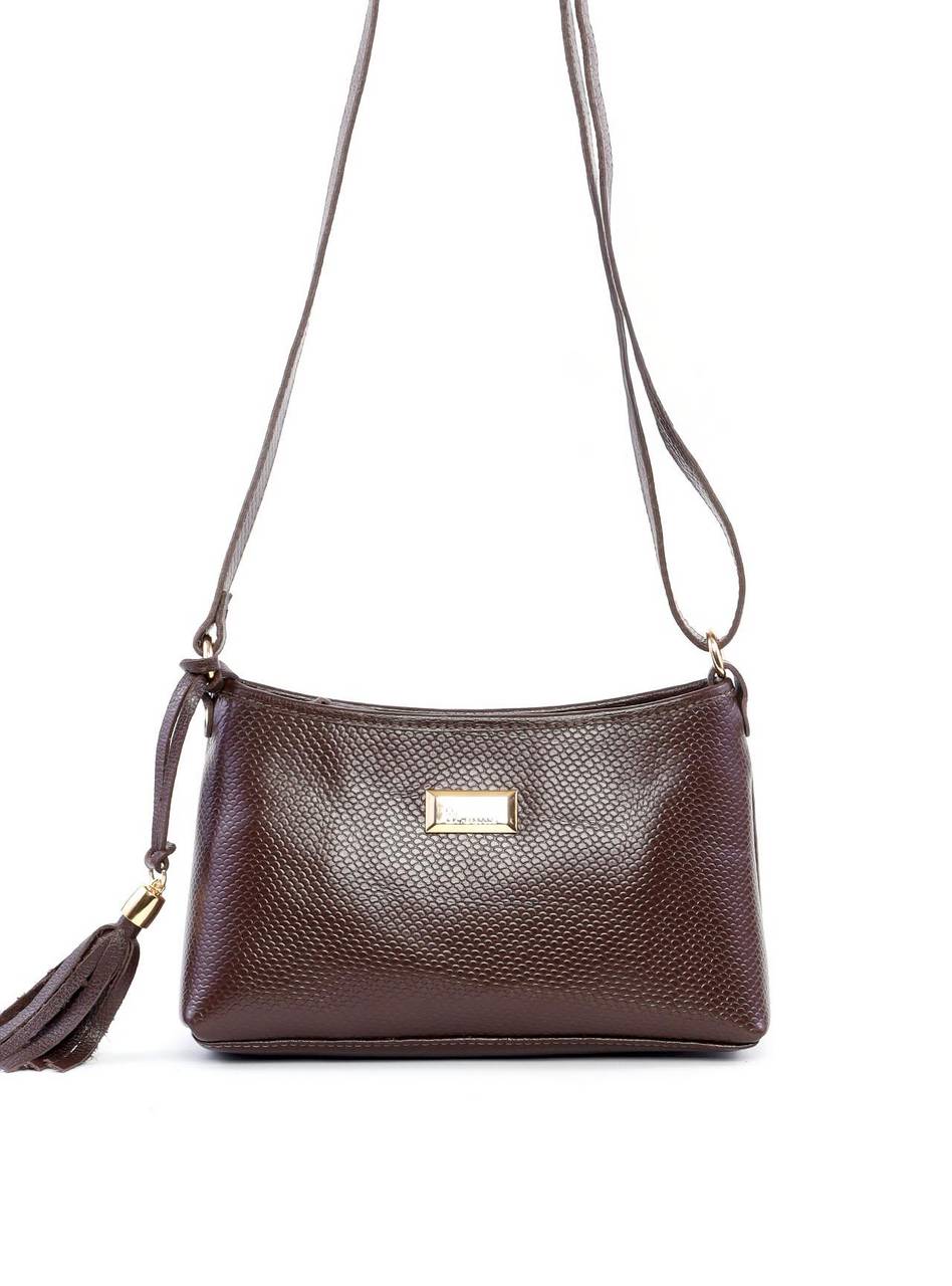 Bolsa Tote de Couro em Tressê com Barbicacho - Cacau BSI-6204 - CA