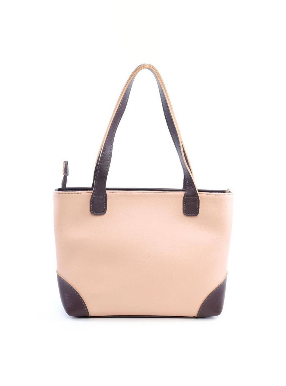 Bolsa Tote Costuras Laterais Bicolor - Nude BSI-6102 - NU