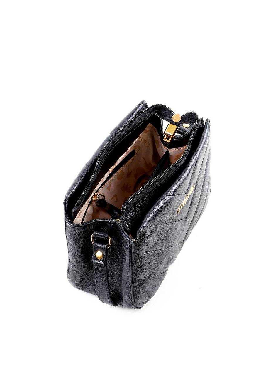 Bolsa Tote Transversal com Matelassê em V - Preta BSI-6437 - PR