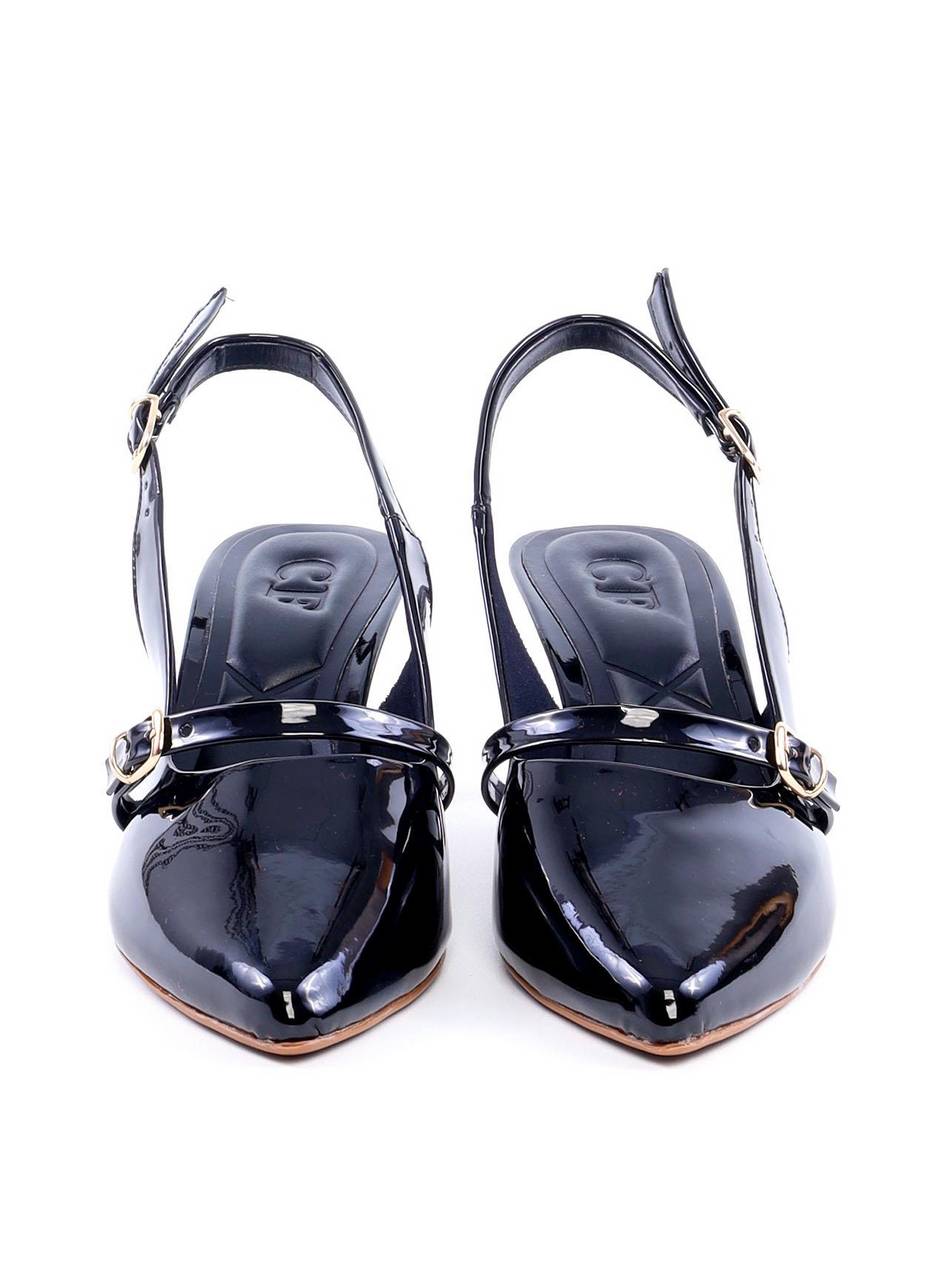 Scarpin Slingback Salto Kitten e Fivelas - Preta SDI-11759 - PR
