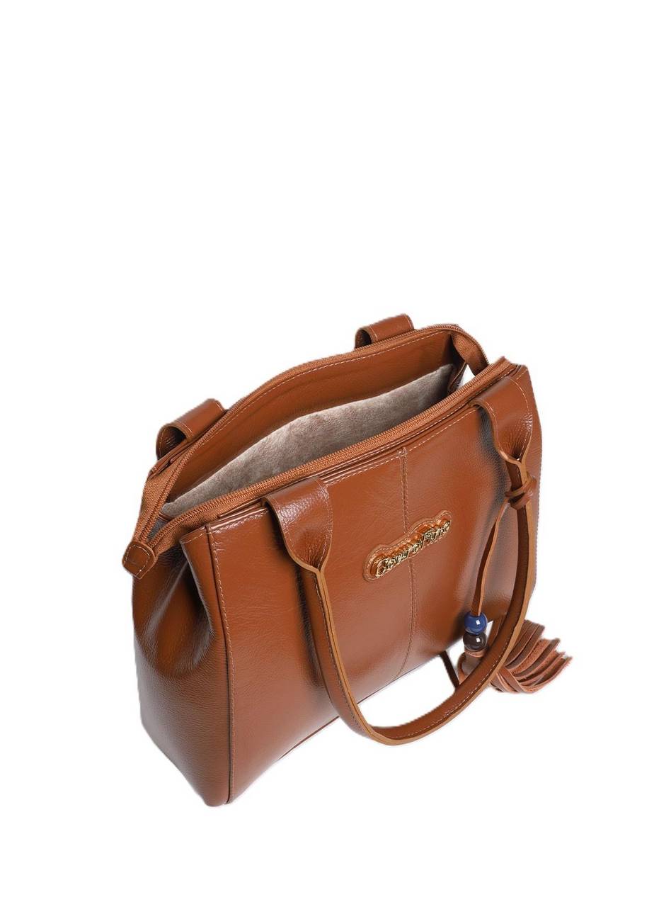 Bolsa Feminina Tote Chaveiro Couro Media Castor BSI-5673 - CS