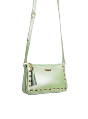 Bolsa Clutch Couro Pequena Transversal Verde BSI-5873 - VD
