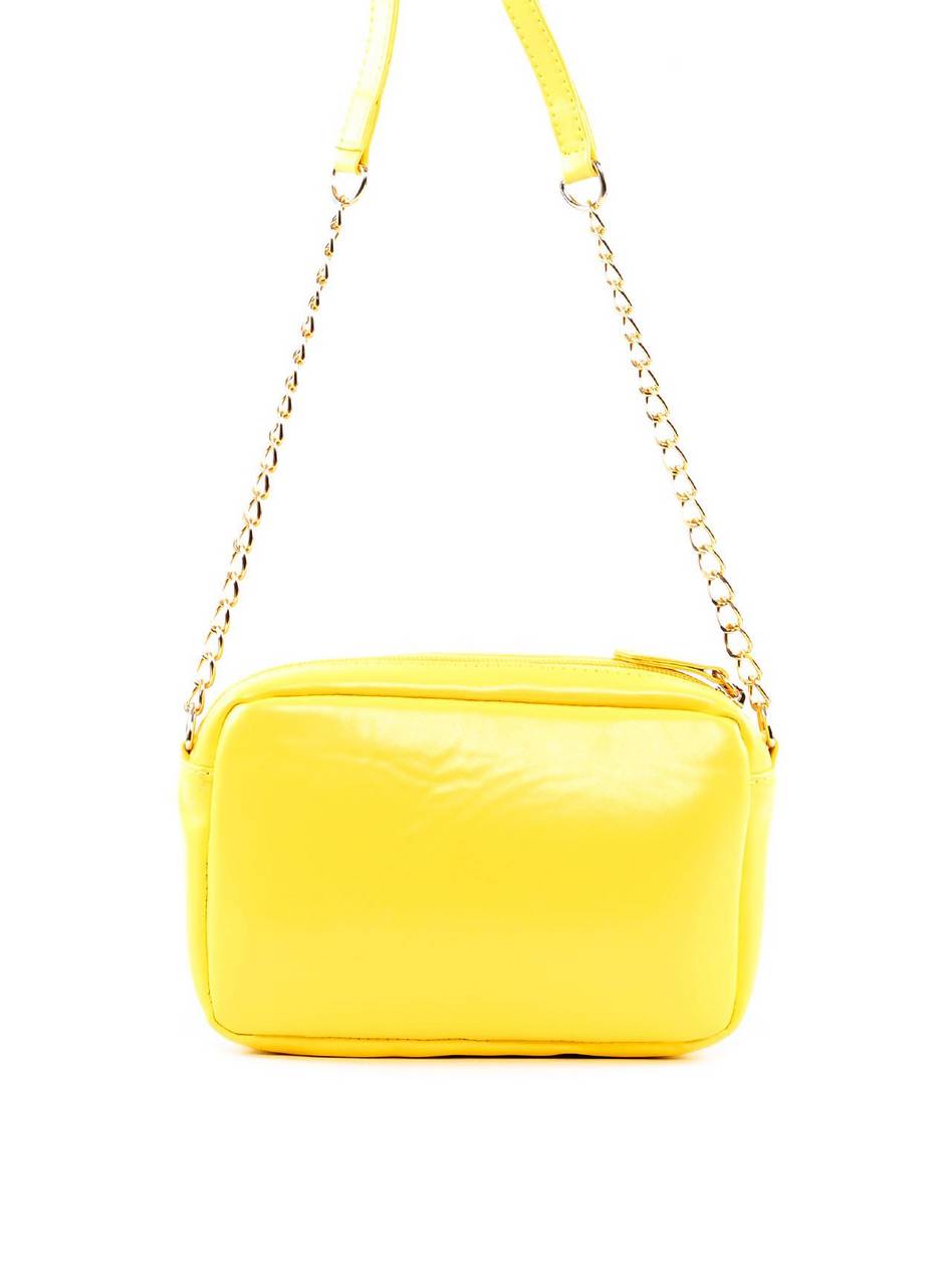Bolsa Tote Pequena com Alça de Corrente - Amarela BSI-6328 - AM