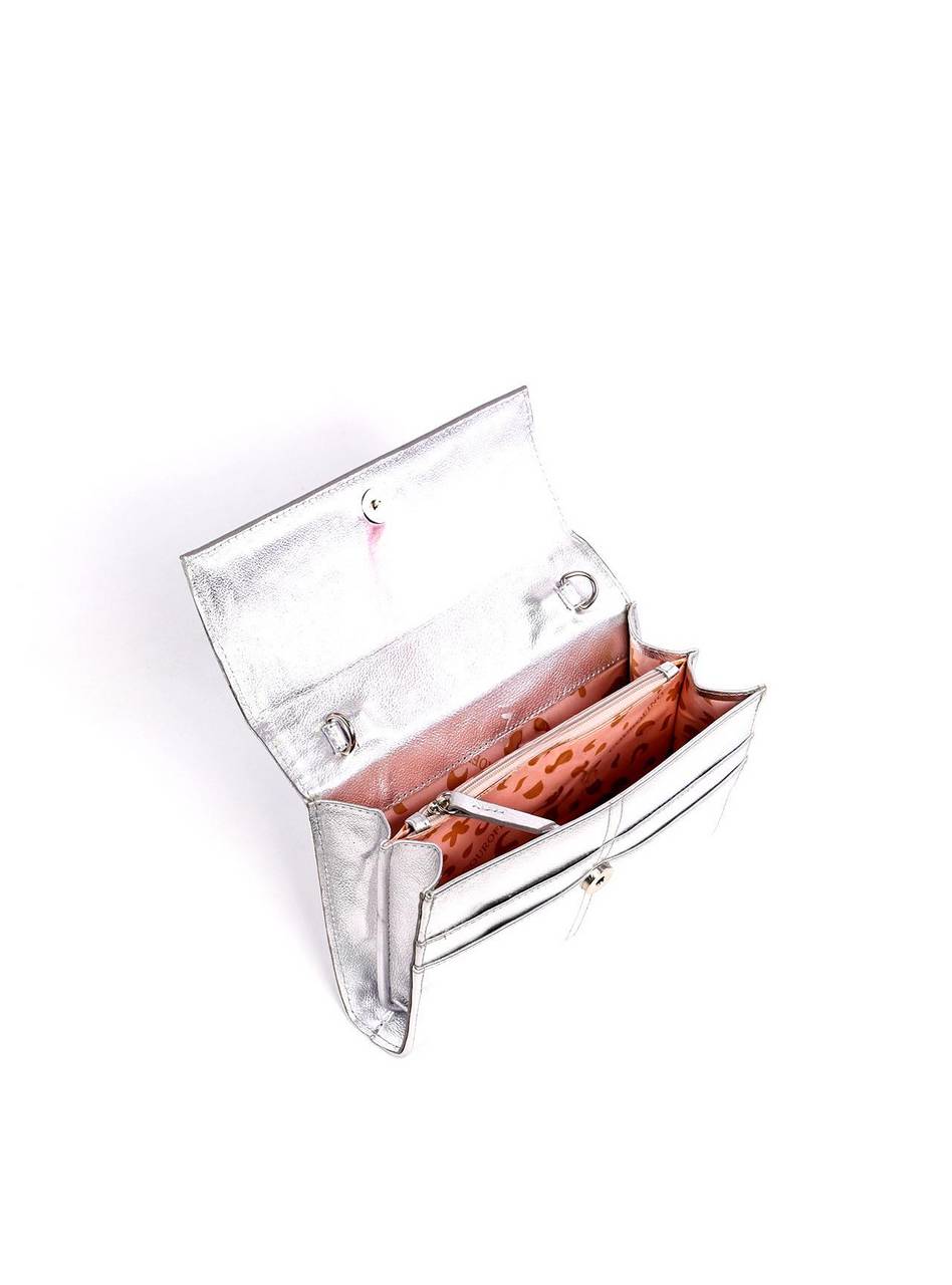 Bolsa Clutch Retangular com Alça de Corrente - Prata BSI-6244 - PT