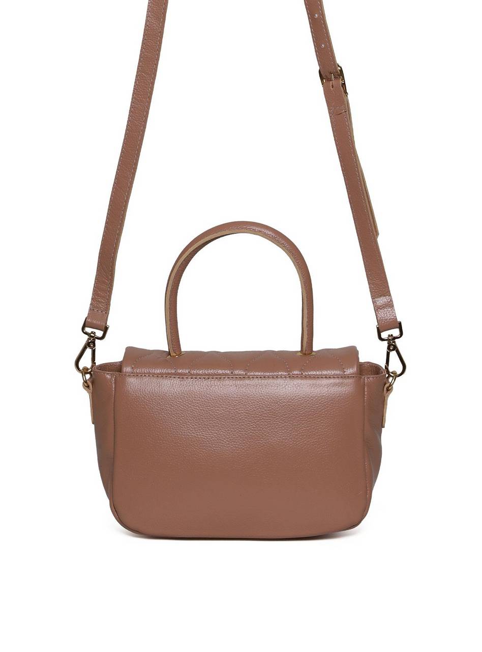 Bolsa Satchel Pequena Couro Alça Dupla - Nude BSI-5978 - NU