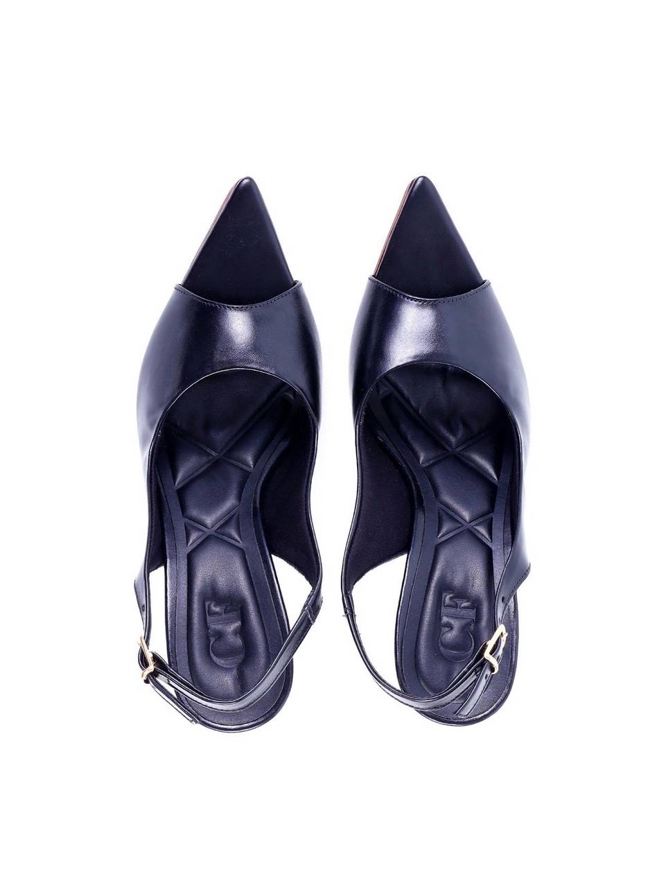 Sandália Peep Toe Bico Folha Salto Fino - Preta SDI-11992 - PR