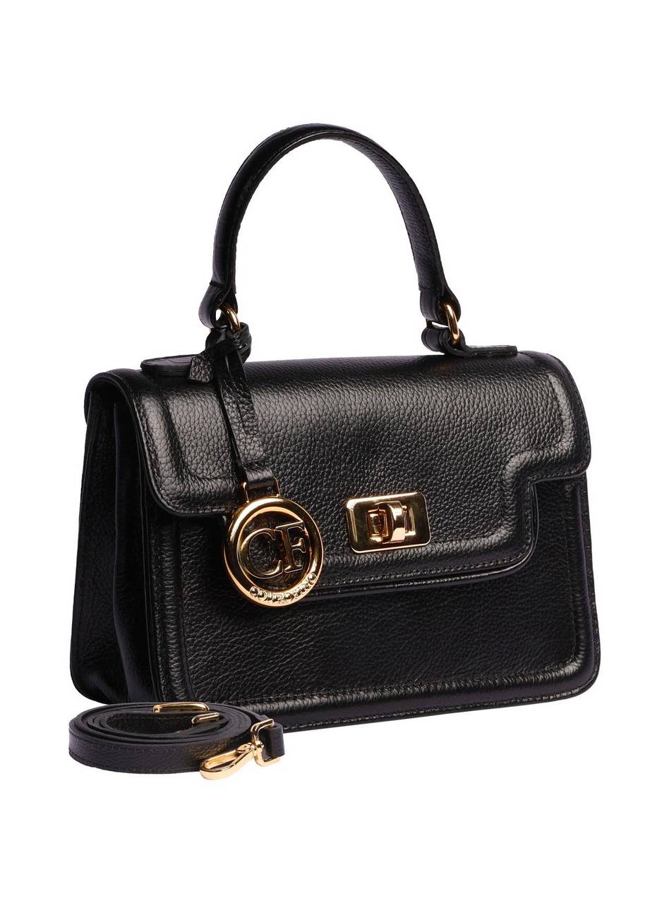 Bolsa Satchel Couro Pequena Transversal Preta BSI-5754 - PR