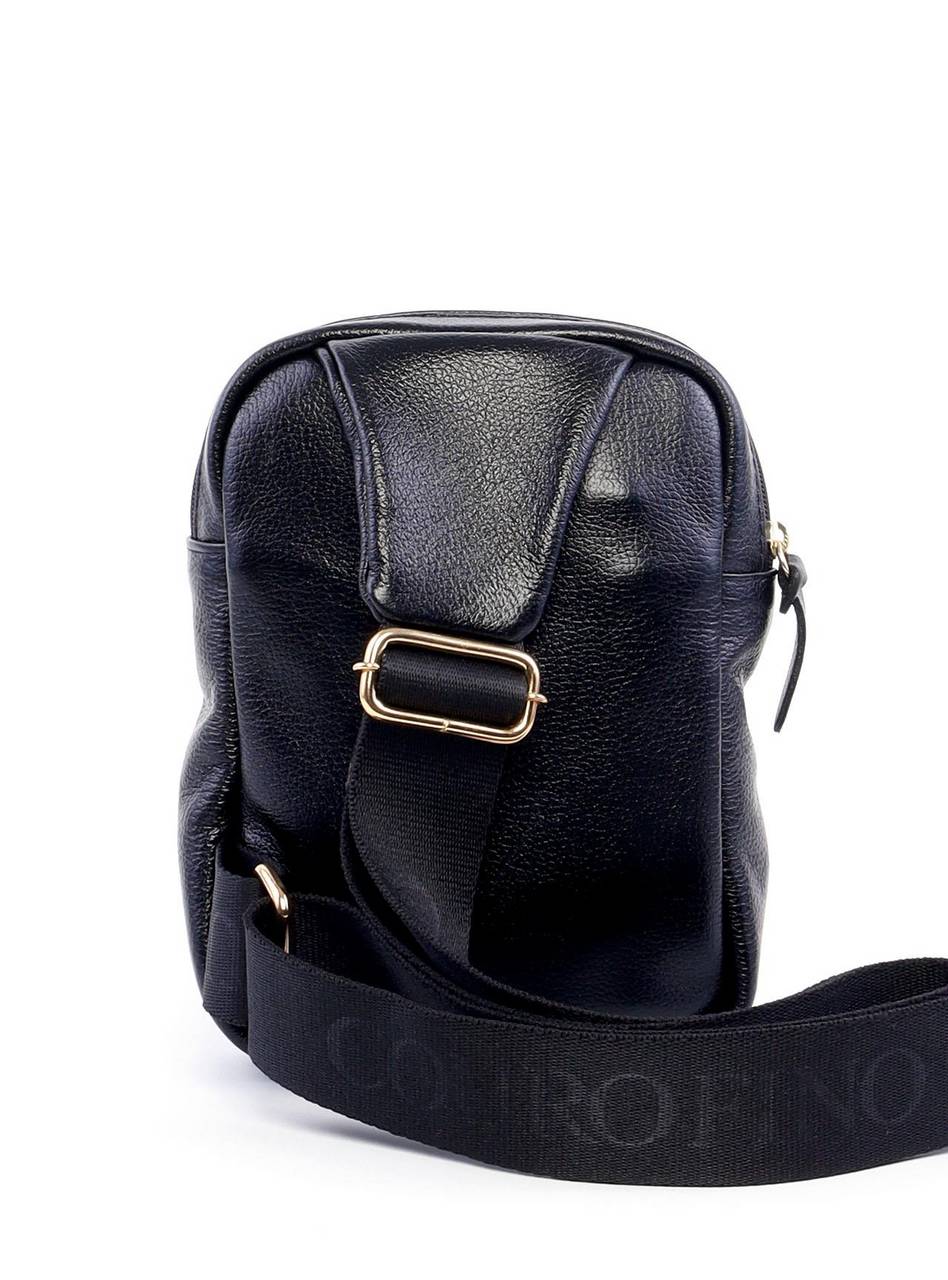 Bolsa Masculina Transversal de Couro Lisa - Preta BSI-5880 - PR
