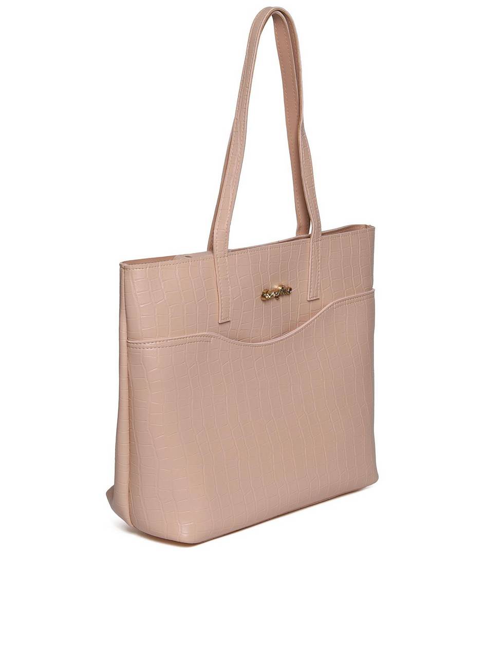 Bolsa Shopper Tiracolo com Bolso Aberto - Nude BSI-5655 - NU