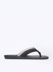 Sandália Masculina Chinelão Couro Cabresto Reto - Preta SDI-11555 - PR