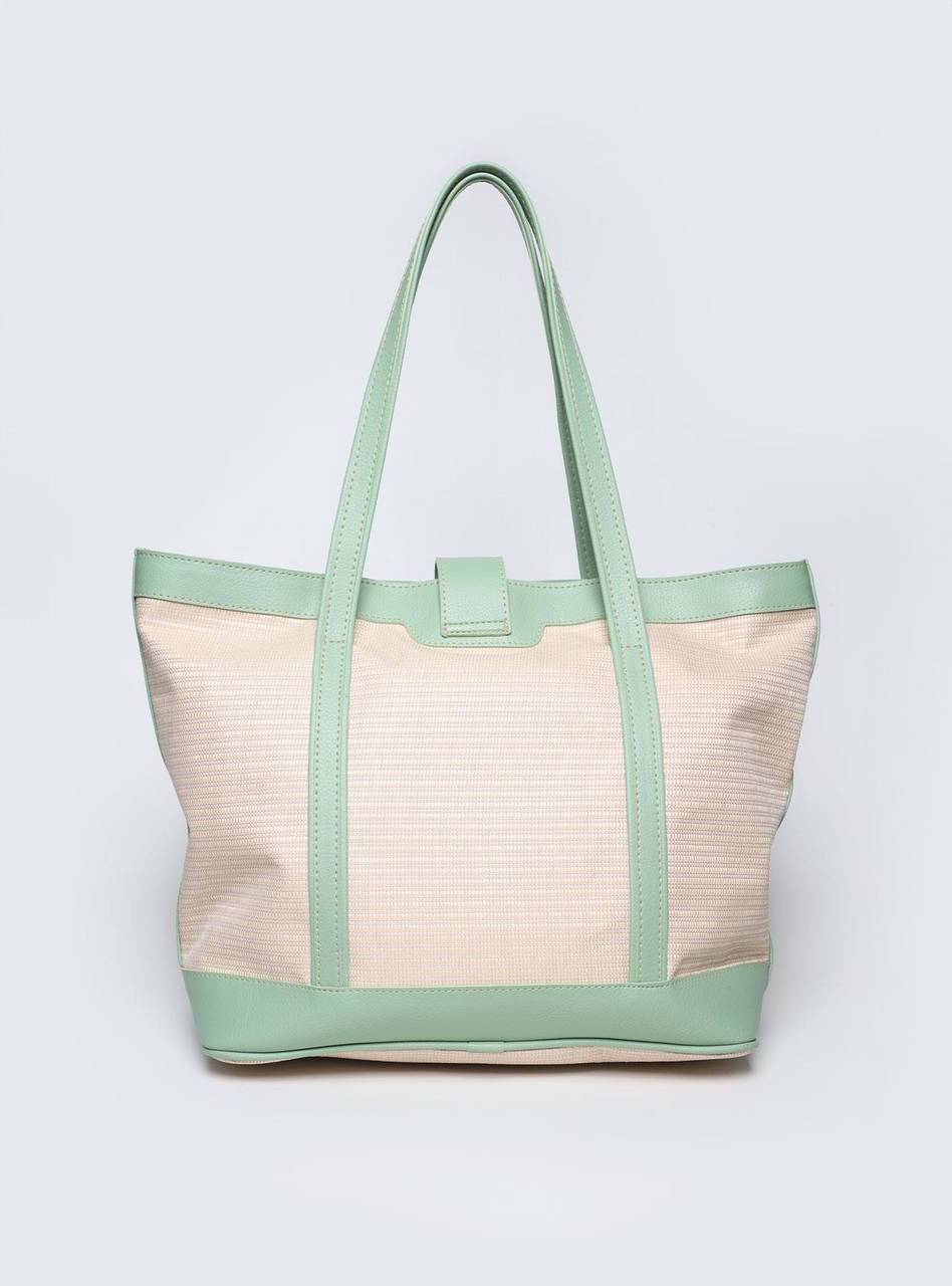 Bolsa Shopper Palha Fivela Grande Verde BS-5868 - VD