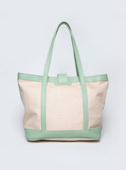 Bolsa Shopper Palha Fivela Grande Verde BS-5868 - VD