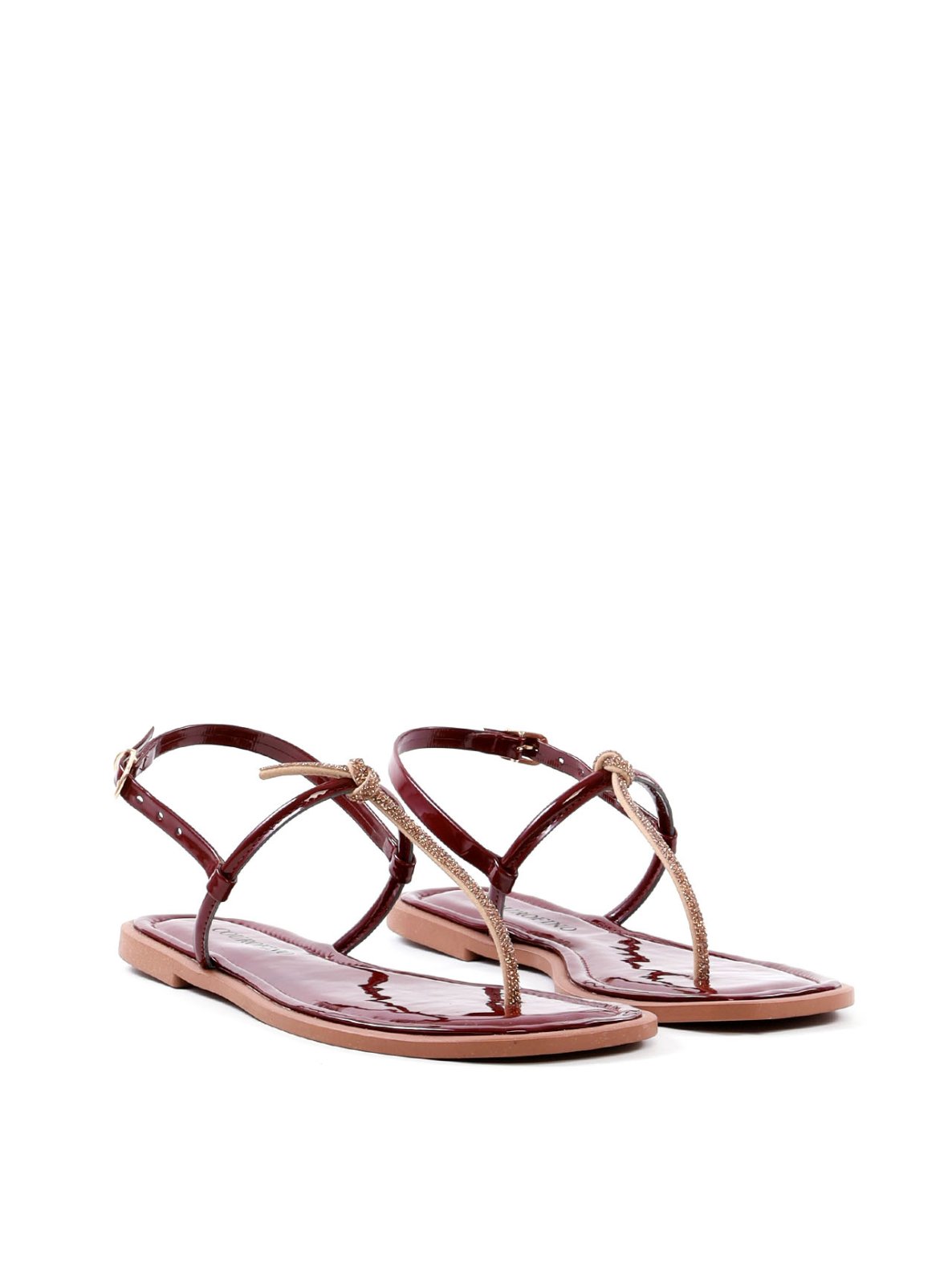 Sandália Rasteira de Dedo com Strass SDI-12248 - VE