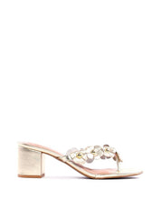 Tamanco de Dedo Salto Bloco com Mini Flores  SDI-11823 - AU