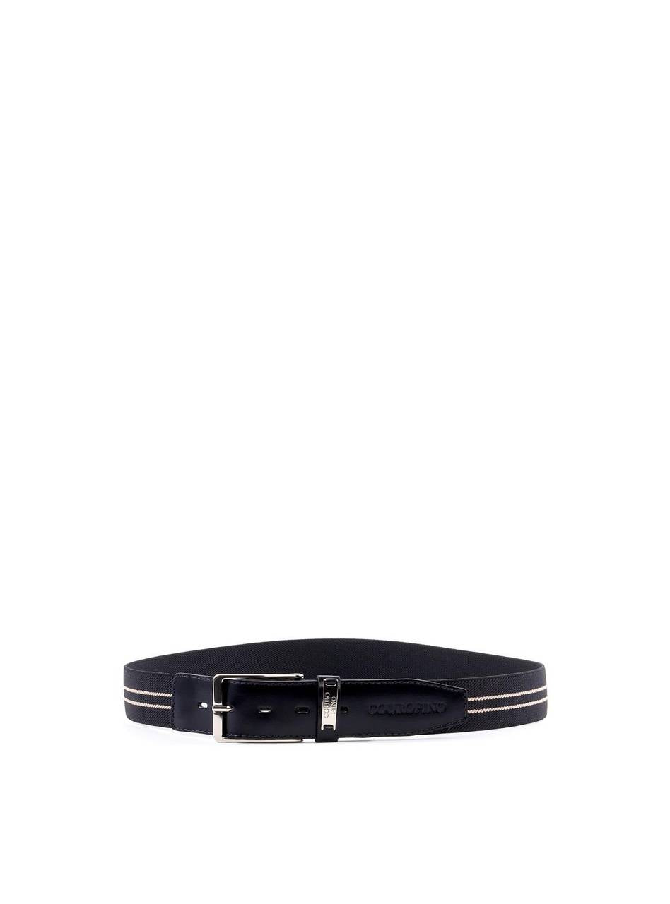 Cinto Masculino Casual em Lona e Couro - Preto CTI-1014 - PR