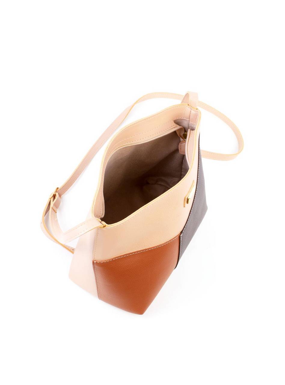 Bolsa Tote Transversal Retalhos - Nude BSI-6458 - NU