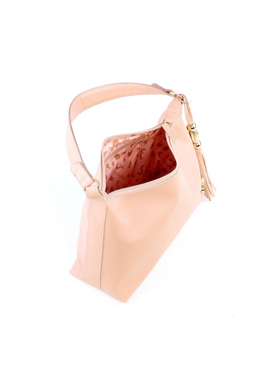 Bolsa Hobo Transversal com Barbicacho - Nude BSI-6228 - NU