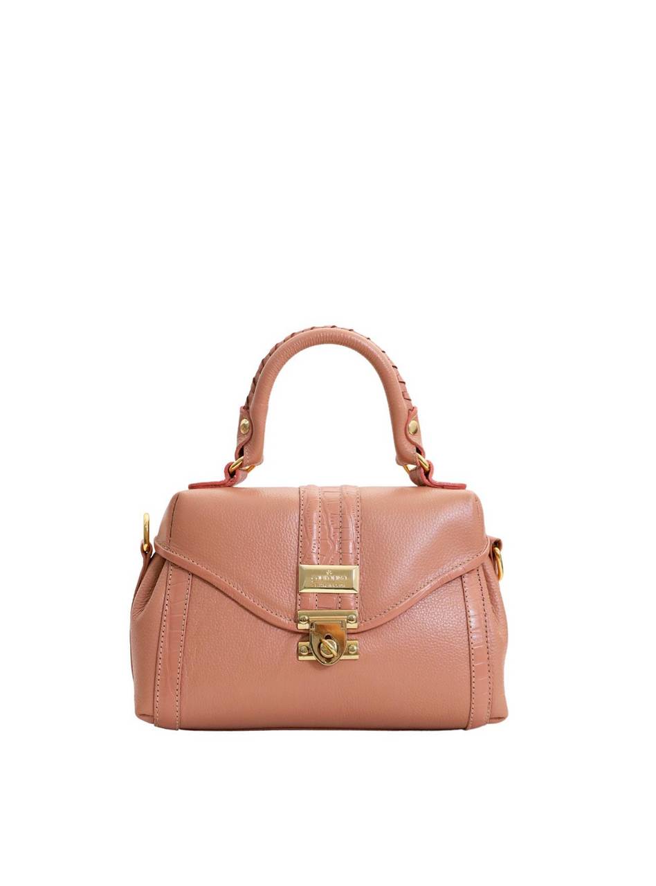 Bolsa Feminina Satchel Pequena Couro Nude BSI-5710 - NU