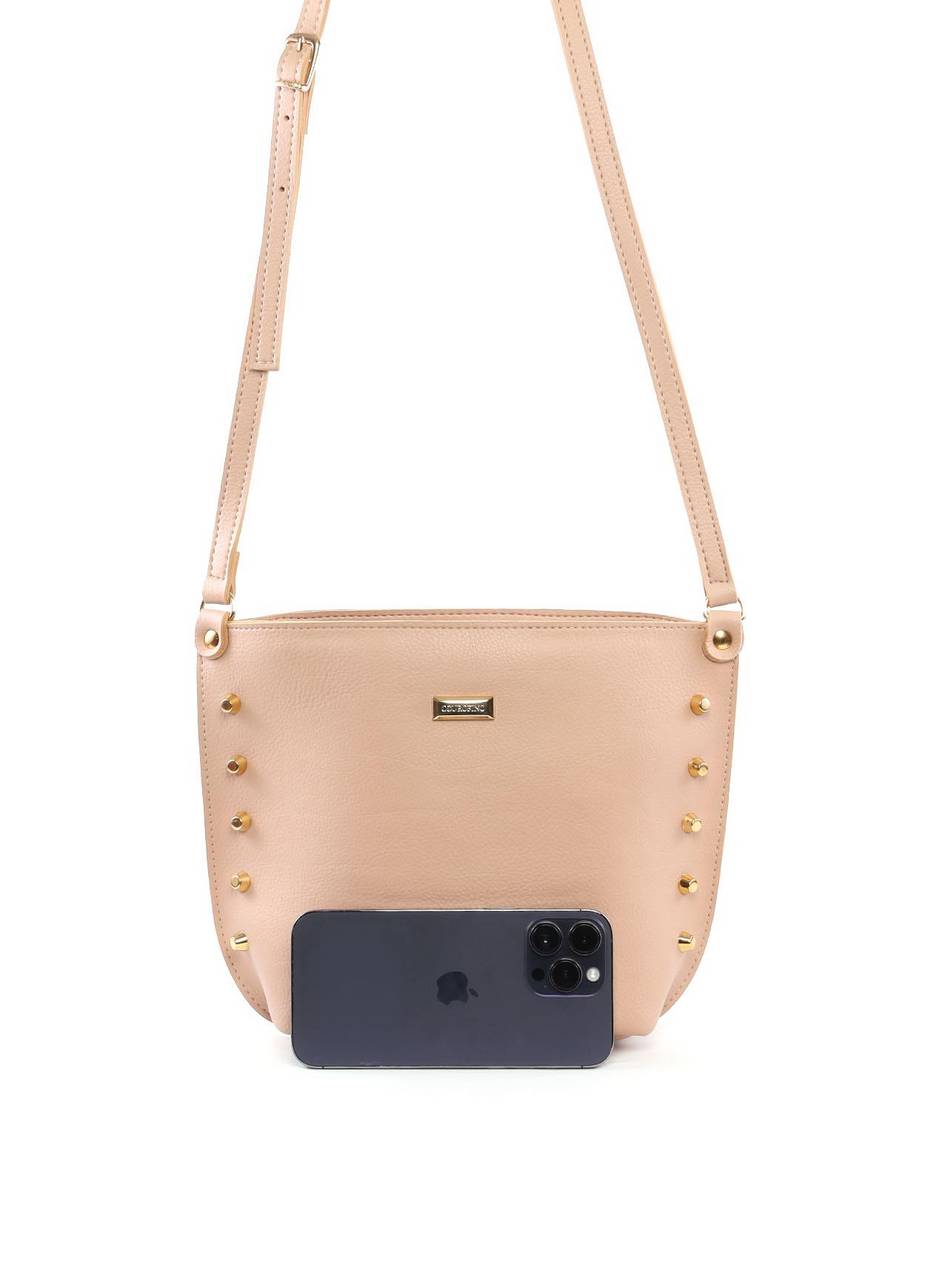 Bolsa Tote Quadrada com Spikes - Nude BSI-6408 - NU