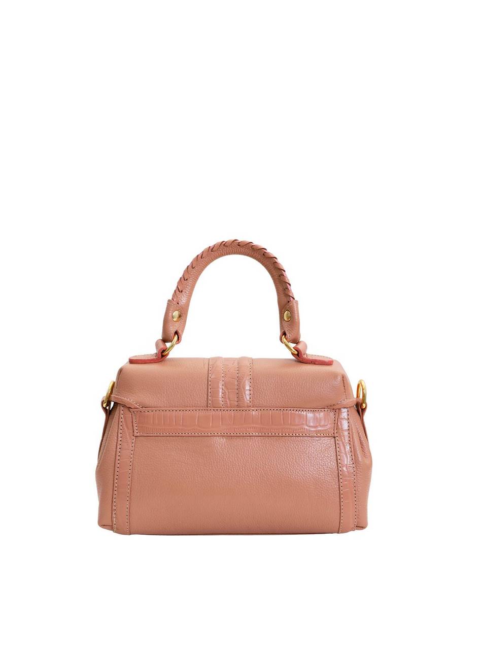 Bolsa Feminina Satchel Pequena Couro Nude BSI-5710 - NU