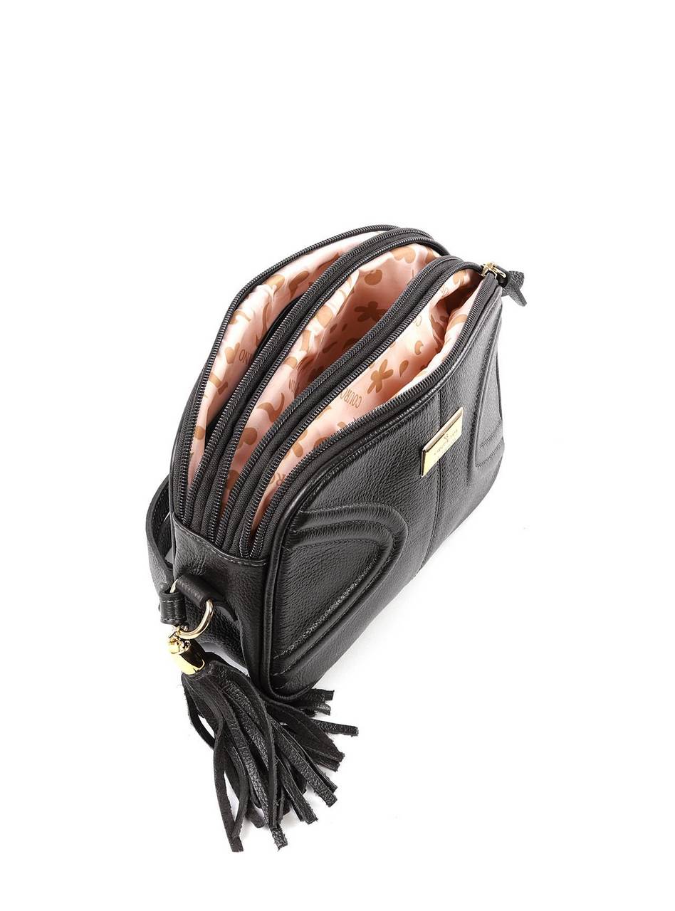 Bolsa Feminina Clutch Pequena Couro Preta BSI-5731 - PR