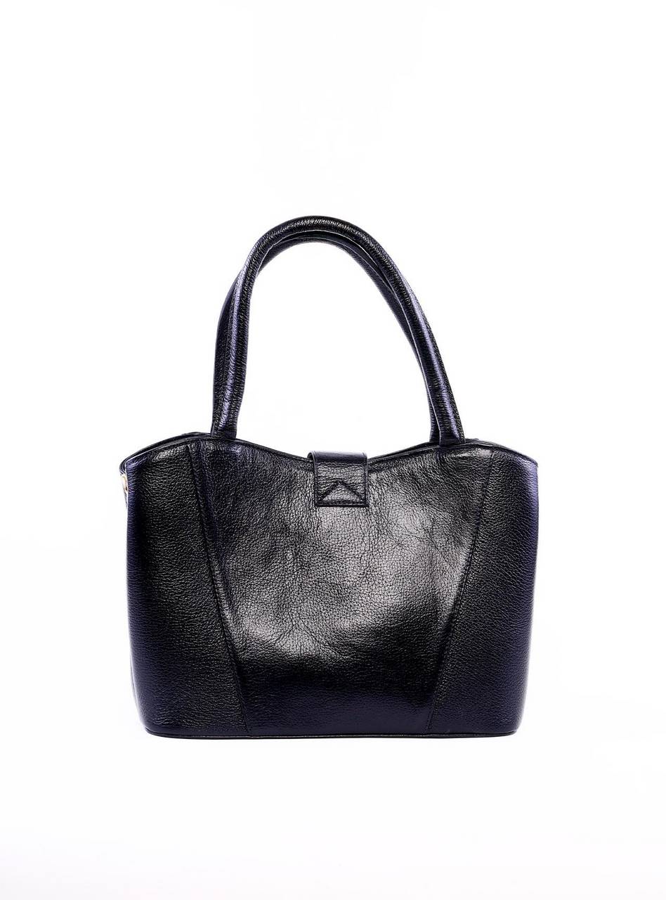 Bolsa Tote com Detalhes de Costura e Alça Dupla - Preta BSI-6258 - PR