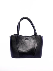 Bolsa Tote com Detalhes de Costura e Alça Dupla - Preta BSI-6258 - PR