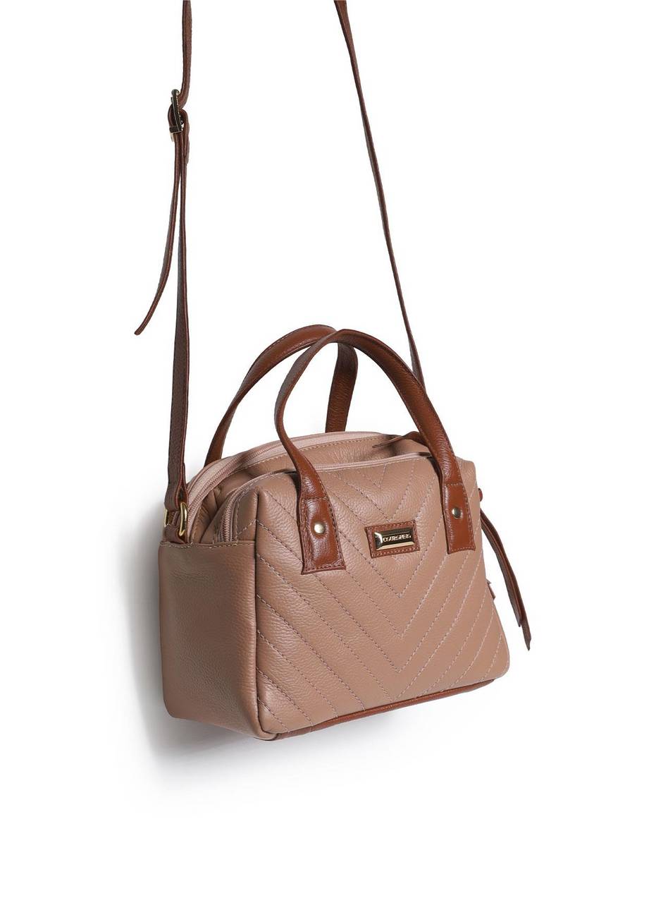 Bolsa Bag Pequena Couro Transversal Nude BSI-5695 - NU