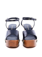 Sandália salto Plataforma com Detalhes Laterais - Preta SDI-11763 - PR