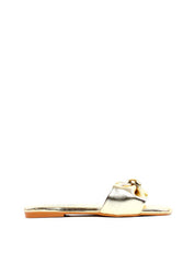 Rasteira Drapeada Enfeite Orgânico - Ouro SDI-11983 - AU