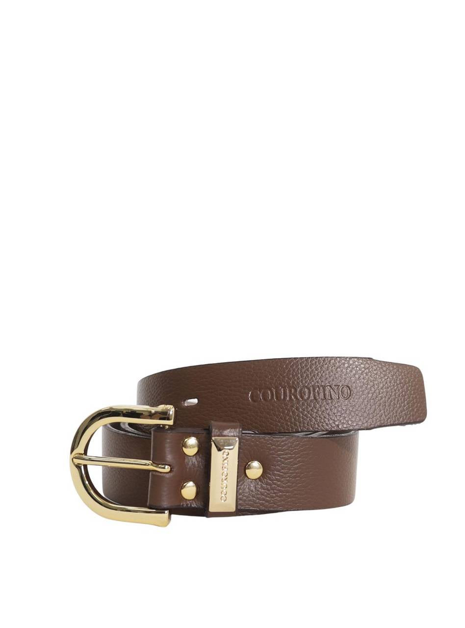 Cinto Feminino Social Espessura Media Liso Couro Cacau CTI-925 - CA