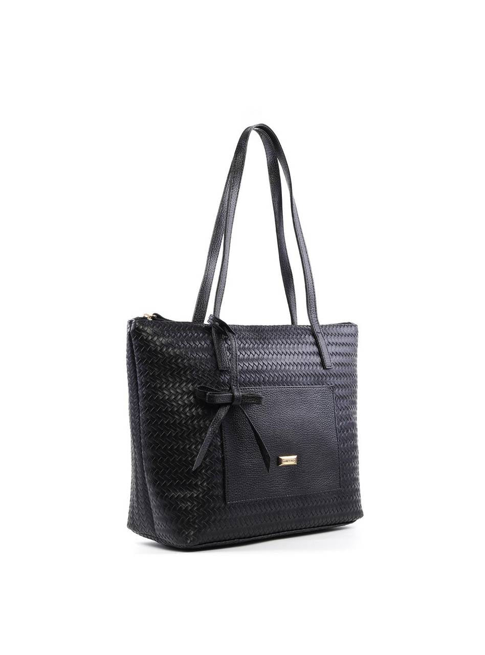 Bolsa Shopper Bag Charm Laço - Preta BSI-6381 - PR