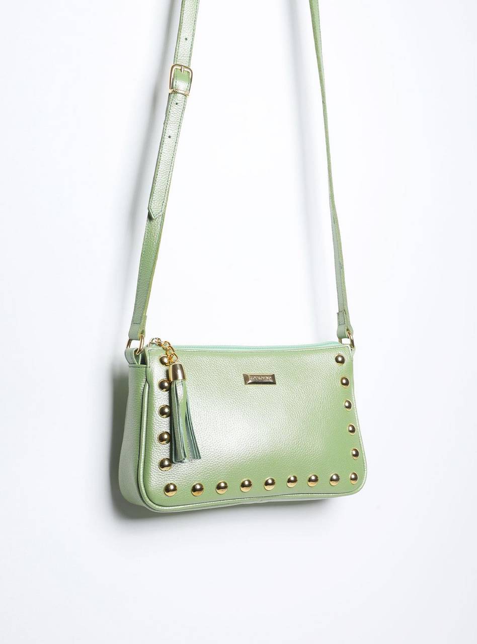 Bolsa Clutch Couro Pequena Transversal Verde BSI-5873 - VD