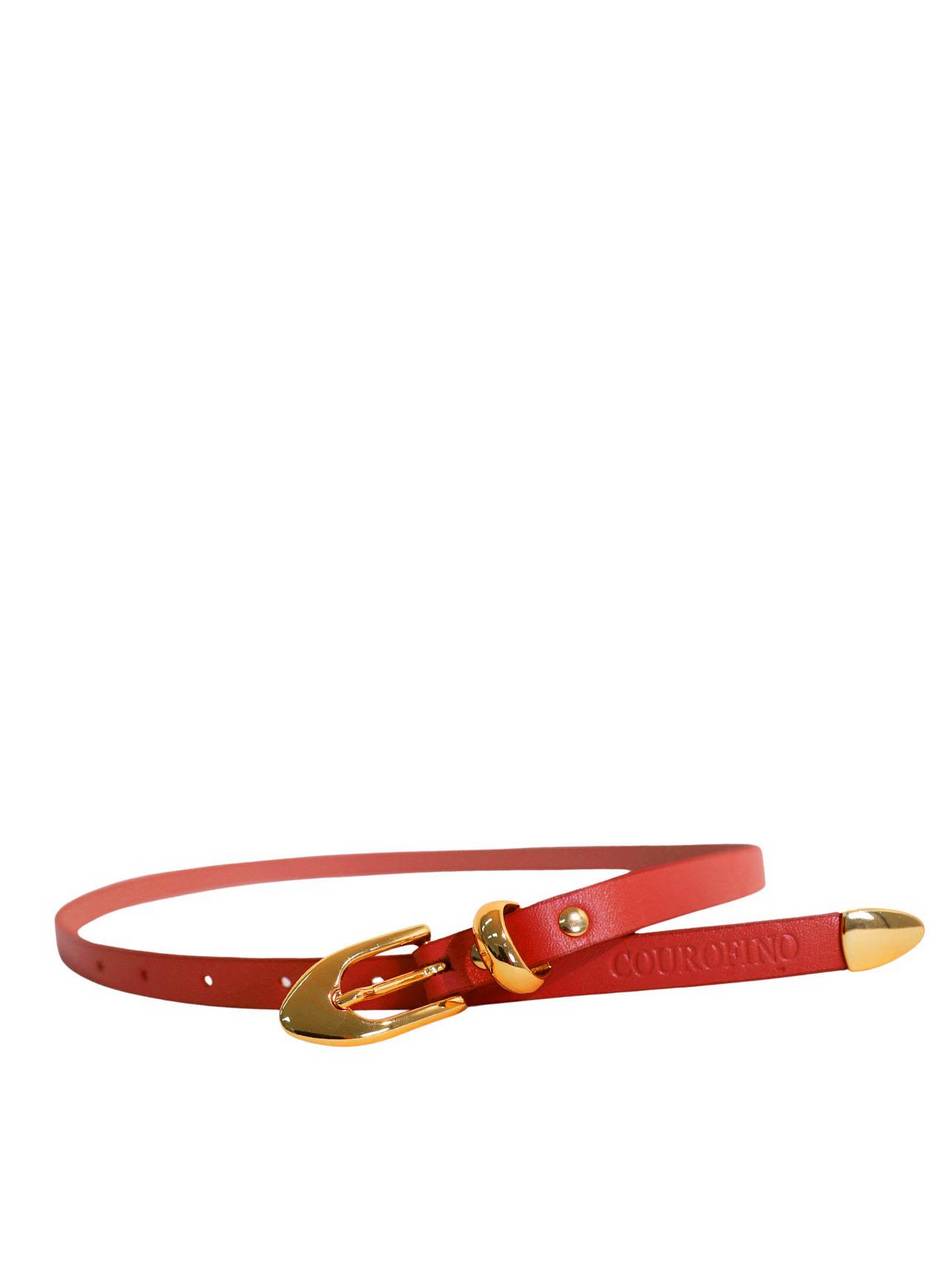 Cinto Casual Feminino Couro Vermelho CTI-930 - VE