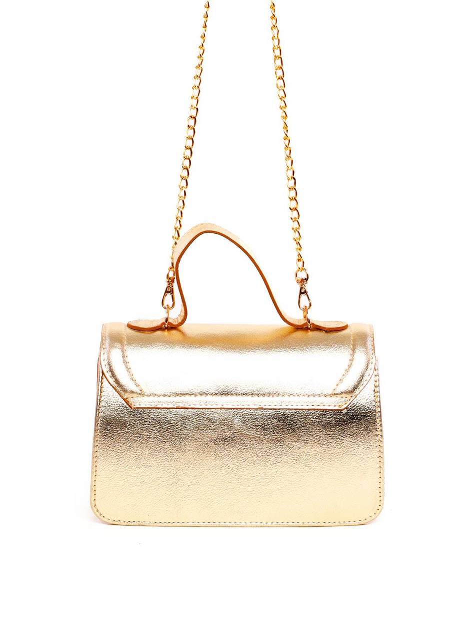 Bolsa Satchel de Mão com Fecho Giratório - Ouro BSI-6283 - AU