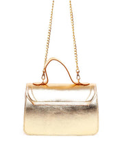 Bolsa Satchel de Mão com Fecho Giratório - Ouro BSI-6283 - AU