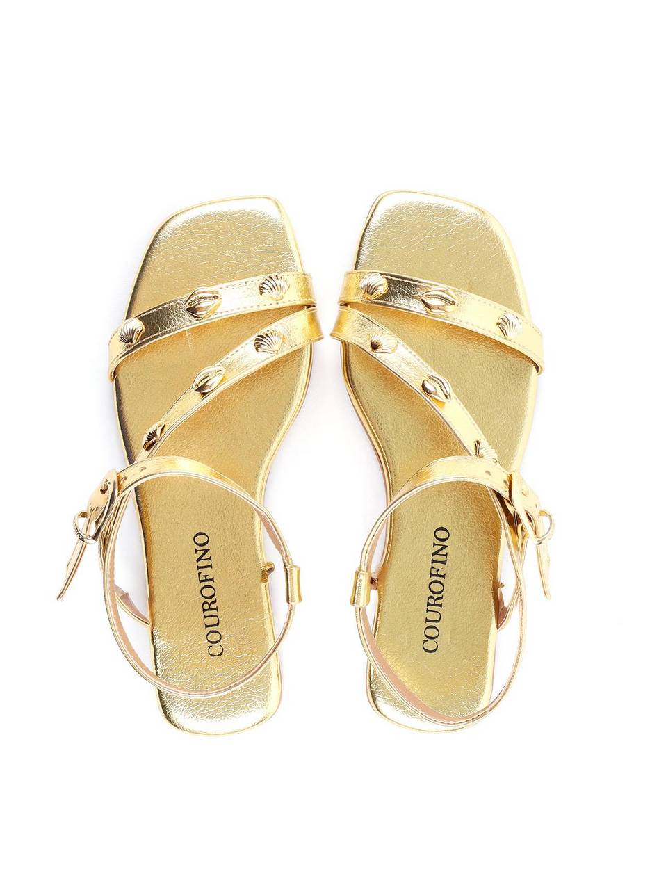 Rasteira Tira Lateral Enfeite Conchas - Ouro SDI-11938 - AU