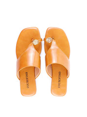 Rasteira com Tira Larga e Medalha - Mostarda SDI-11906 - MT