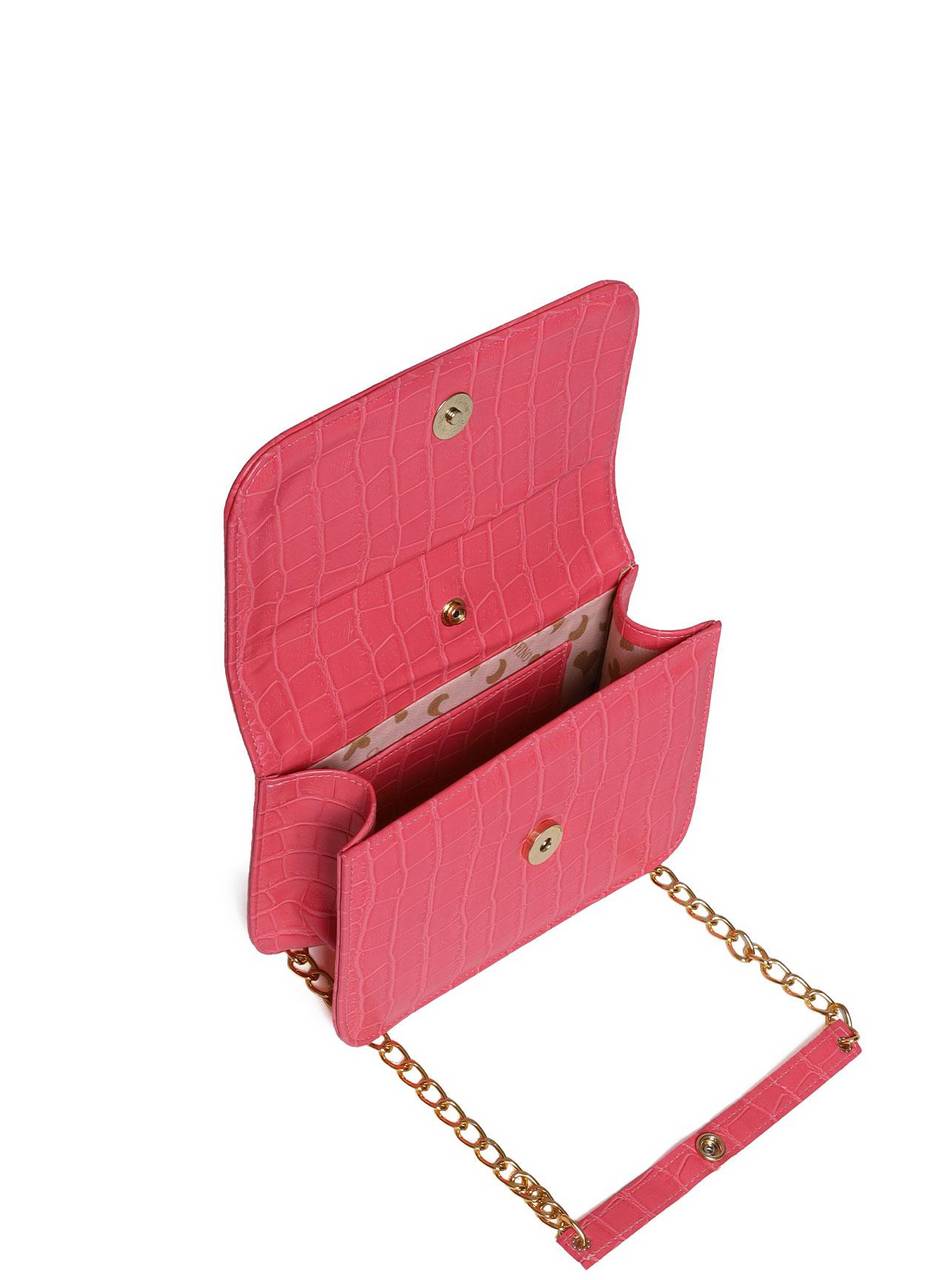 Bolsa Saddle Pequena Estruturada Alça Transversal Pink BSI-5724 - PK