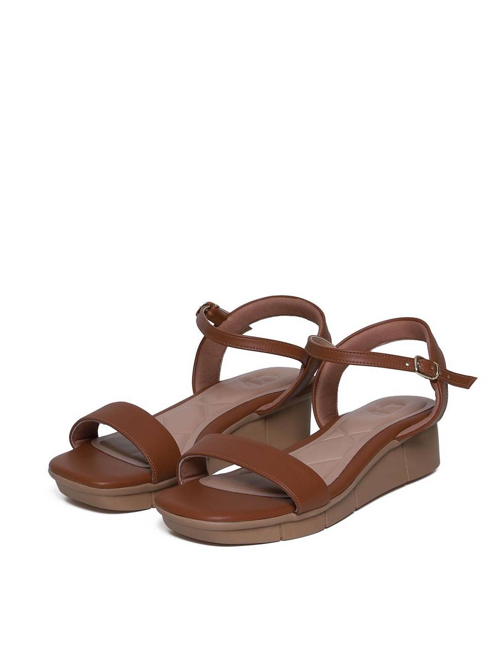 Sandália Anabela Tira Única Confort - Castor SDI-11655 - CS
