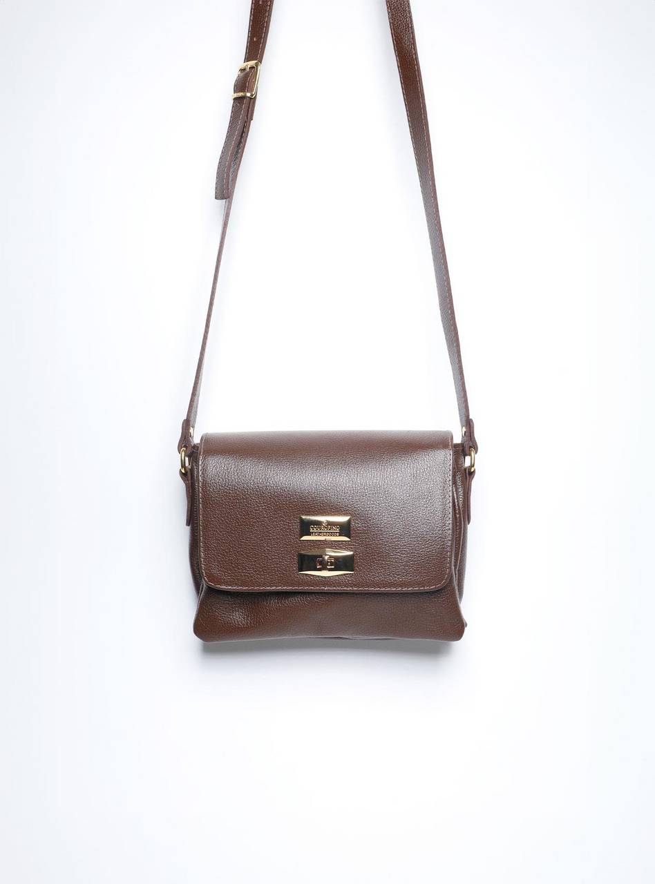 Bolsa Saddle Pequena Couro Alça Regulável Cacau BSI-5739 - CA