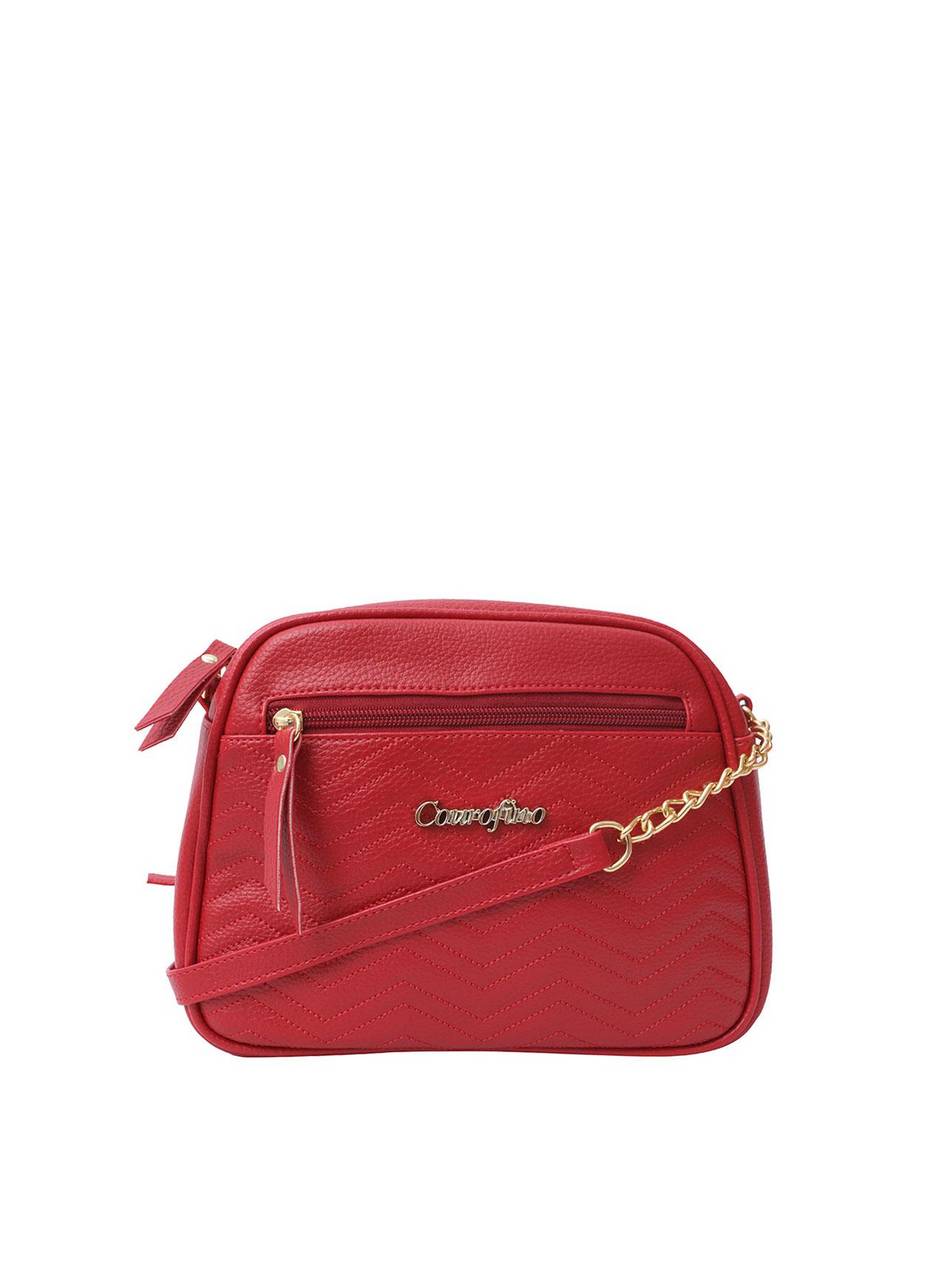 Bolsa Bag Média Transversal Alça Corrente Vermelha BSI-5406 - VE